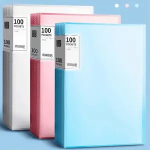 Translucent File Storage Box – A 100-page multi-layer high-capacity organizer for office supplies or art materials. Features a thickened plastic binder available in five colors. Durable transparent design for easy visibility and access. Files Organizer
