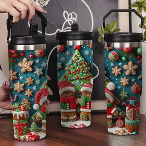 30oz Stainless Steel Insulated Tumbler with Leak-Proof Lid & Portable Handle - Cookies filled with sweet Christmas flavor,Long-Lasting Hot/Cold Insulation,Perfect for Car,Office,Travel and Birthday Gifts, Travel Drinkware,Horse Drink Water Bottles