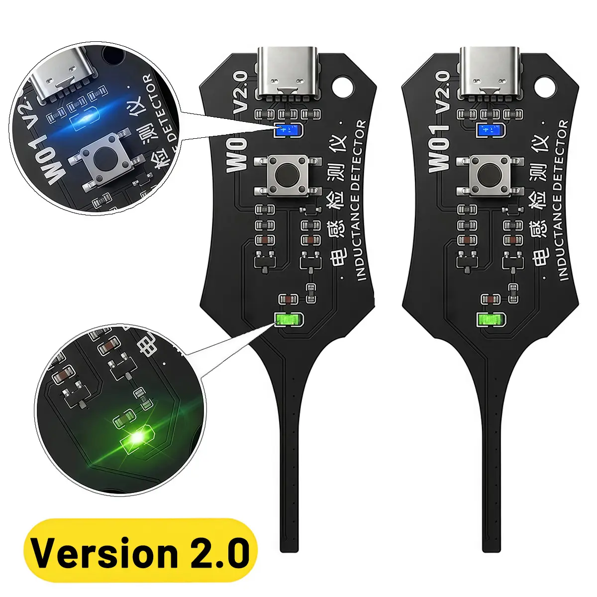 Father's Day Gift New Upgraded V2.0 Inductance Tester, Motherboard Coil Detector, Electronic Circuit Board Tool for Phone Motherboard Component Repair, Electromagnetic Induction Quick Fault Check, Instant Coil Check Speeds Repair Time