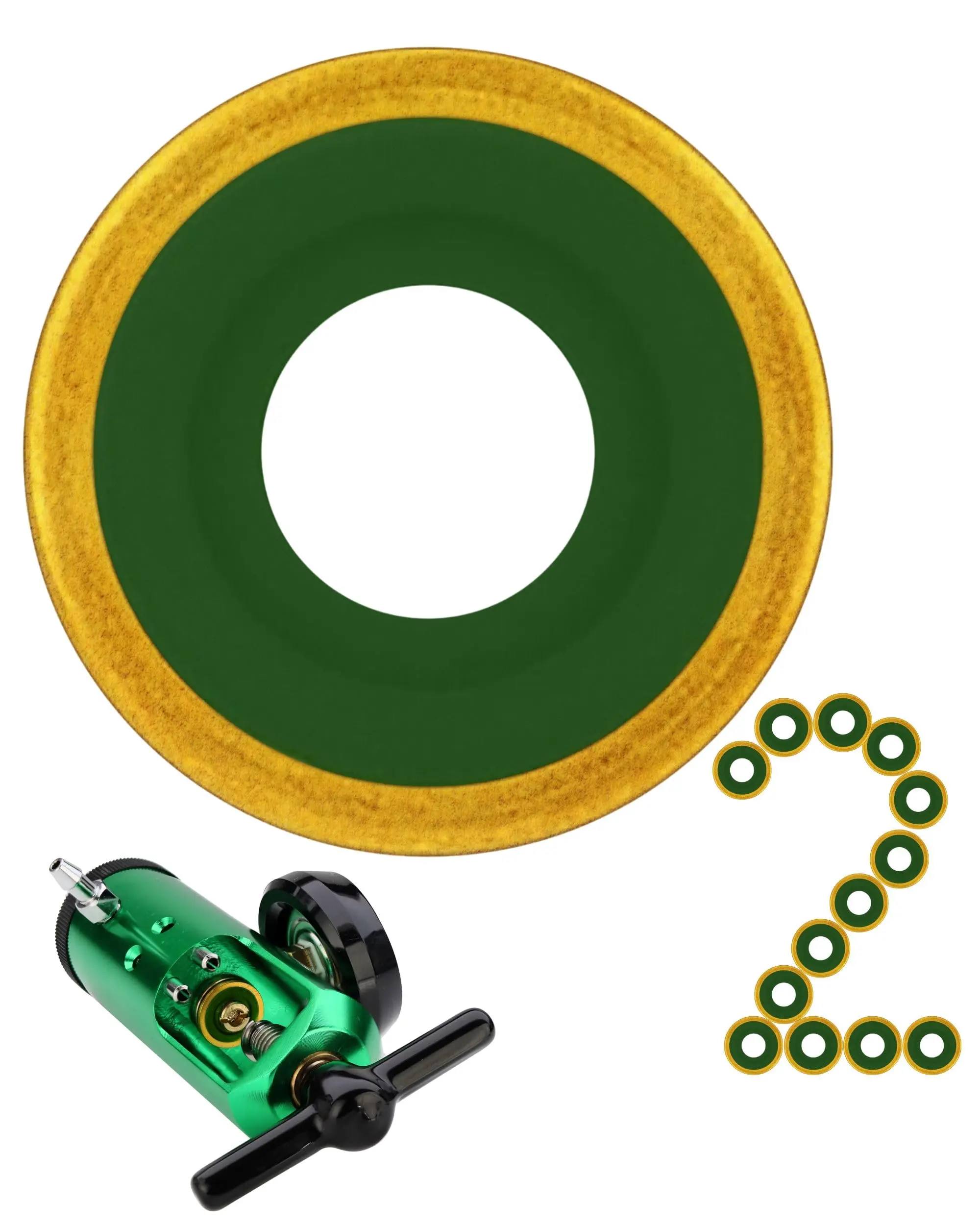 KOKAND Oxygen Regulator Yoke Washer Seals - Brass Viton Yoke Gasket for CGA-870 Valve - O2 Regulator for Oxygen Tank Sealing Washers - Durable and Leak-Free Brass Washer O Ring Seal