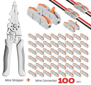 Wire Quick-Connect Kit — includes multi-function stripper and quick-fit connectors. Works with 28–12 AWG. Speeds up wiring, no screw terminals needed.