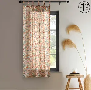 38 x 63 Sheer Single Curtain Panel, Mushroom Print