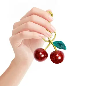 Cherry Keychain Bag Purse Charms for Handbags Fun Material Versatile Accessories Mothers Day Birthday Gift Ideas