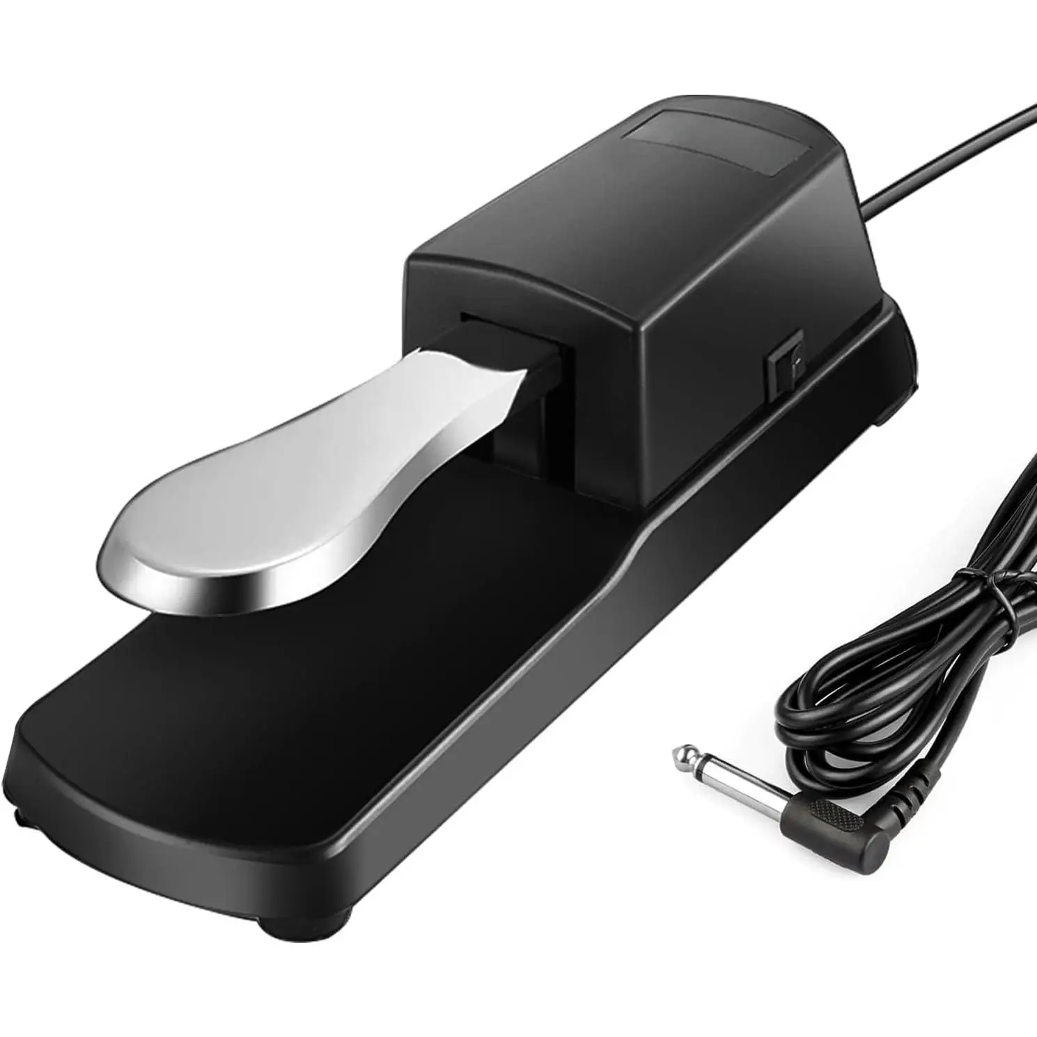 Piano Sustain Pedal, Universal Keyboard Foot Sustain Pedal for Yamaha, , Roland, Korg Digital Pianos MIDI Keyboard  Keyboards Electric Organ Synthesizer, 1/4 Inch Jack (Sliver)