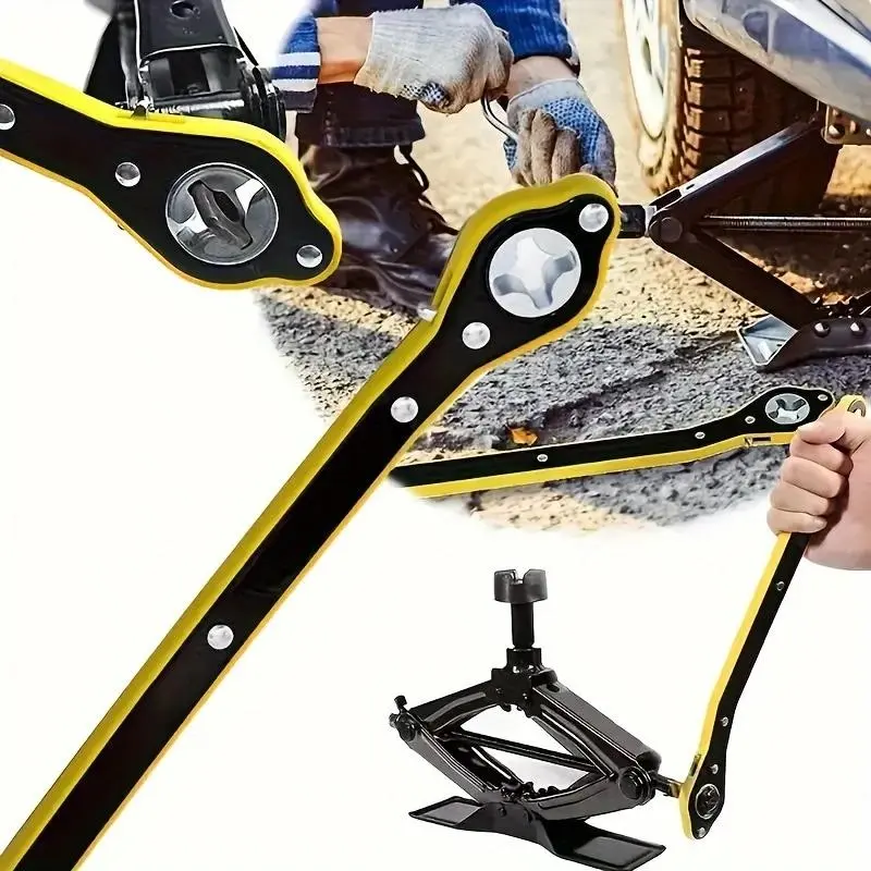Automatic Ratchet Wrench with Ergonomic Design, 360-Degree Rotatable Knob, Ideal for Suvs, Motorcycles, Car Jacks, Repair Tools, Ratcheting Wrench Tool