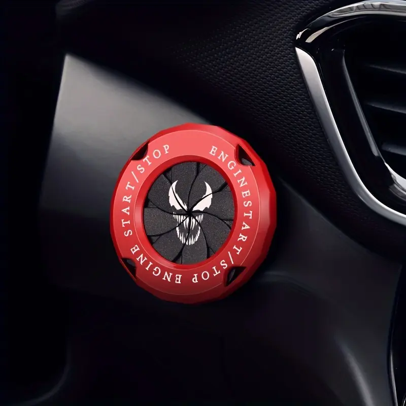 Chrome-Illuminated Car Ignition Button Cover - Stylish Decor for One Key Start, Seamless Protection, Perfect Fit for Motorcycle Start Ring Device