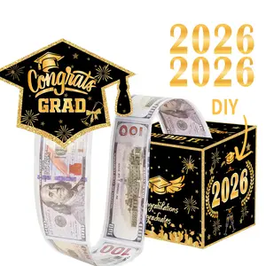 Graduation Cash Gift Box Set, Surprise Money Jar, Transparent Bag Gifts for Kids & Adults, Contains 50 Bags, Fun Way to Send Cash Presents