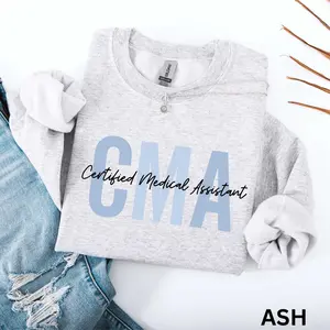 Certified Medical Assistant Short Sleeved T-SHIRT / Sweatshirt, CMA tee , Med Assistant t-shirt, Medical Assistant T-shirt, CMA Cotton Fabric