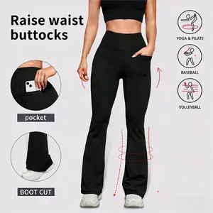 Women's High Elasticity Wide Leg Pants with Pockets, Casual Sporty Running Tights, Comfy All Season Fashion Streetwear,WideLegPants,CasualLeggings,SportyPants,EverydayWear,ComfyPants,perfect leggings leg