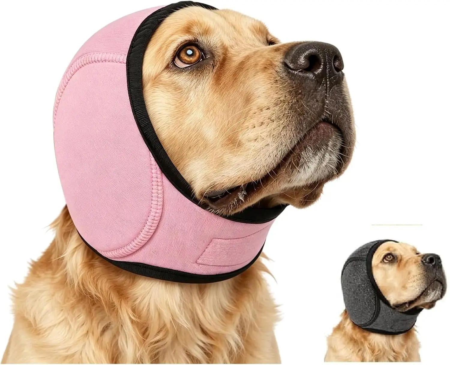 Dog Calming Wraparound Ear Cover - Soft Fabric Noise Protection for Thunder, Fireworks