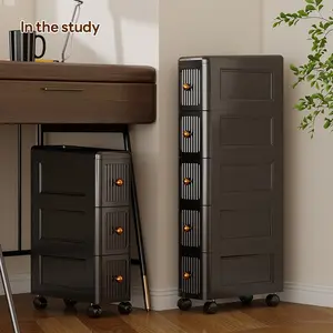15cm*38cm Narrow Mini Plastic Organizer Drawer Cabinet, Kitchen Gap Storage, Bedroom Dustproof Storage, Cosmetics & Small Items, Kitchen Cabinet Organizers