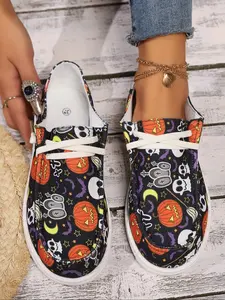 Women's Fashionable Cartoon Pattern Low Top Sneakers, Casual Comfortable Shoes for Gifts Daily Wear, Female All-match Round Toe Shoes for Fall & Winter