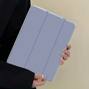 Clear Acrylic Protective Case with Pencil Holder, Trifold Stand Protective Cover, Auto Wake/Sleep Tablet Case for iPad 10th Generation Case, iPad Air