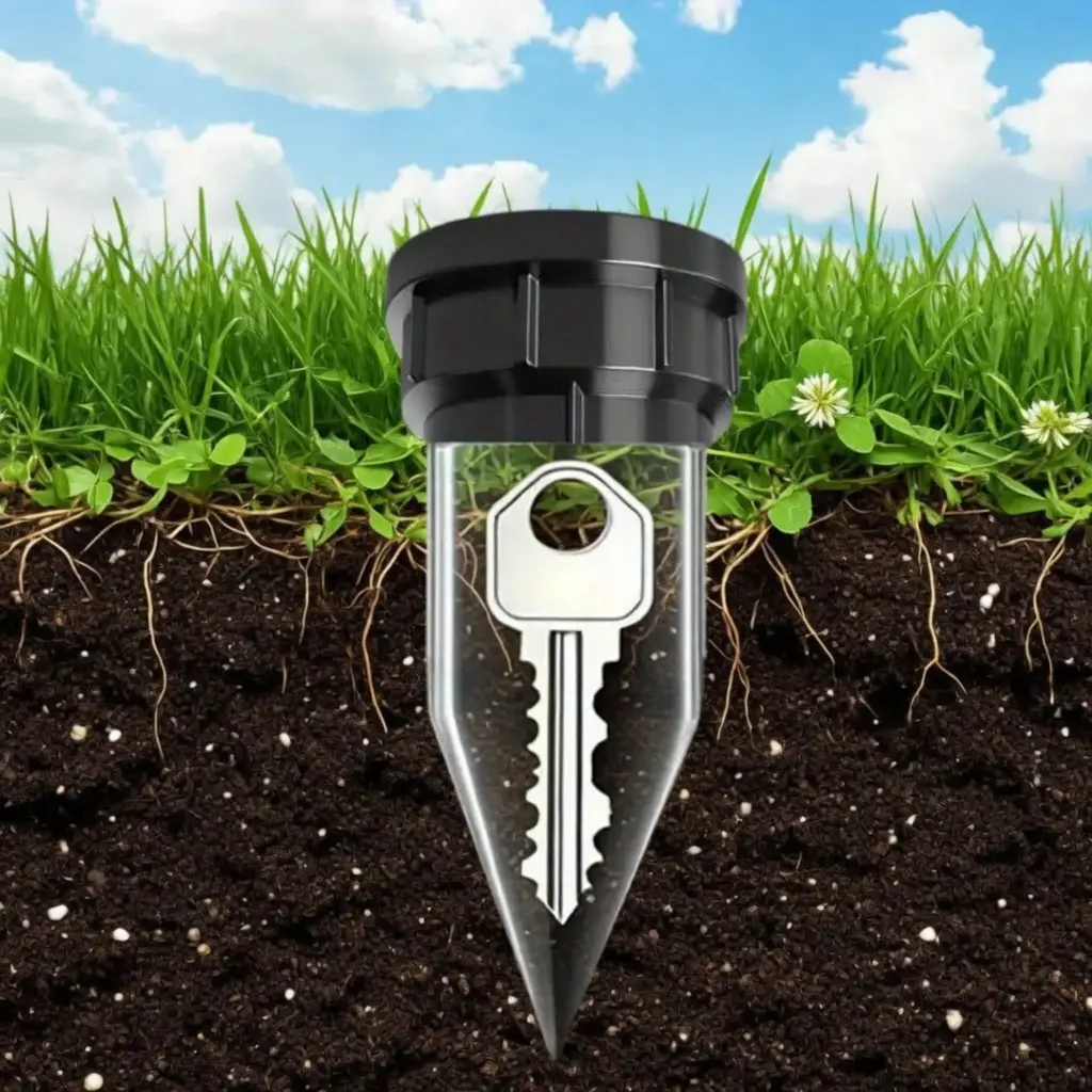 Underground Sprinkler Head Key Hider, 100% Weatherproof Built-to-Last Heavy Duty Security Storage with Easy Underground Setup for Outdoor Garden, All Year Round Home Supplies Use