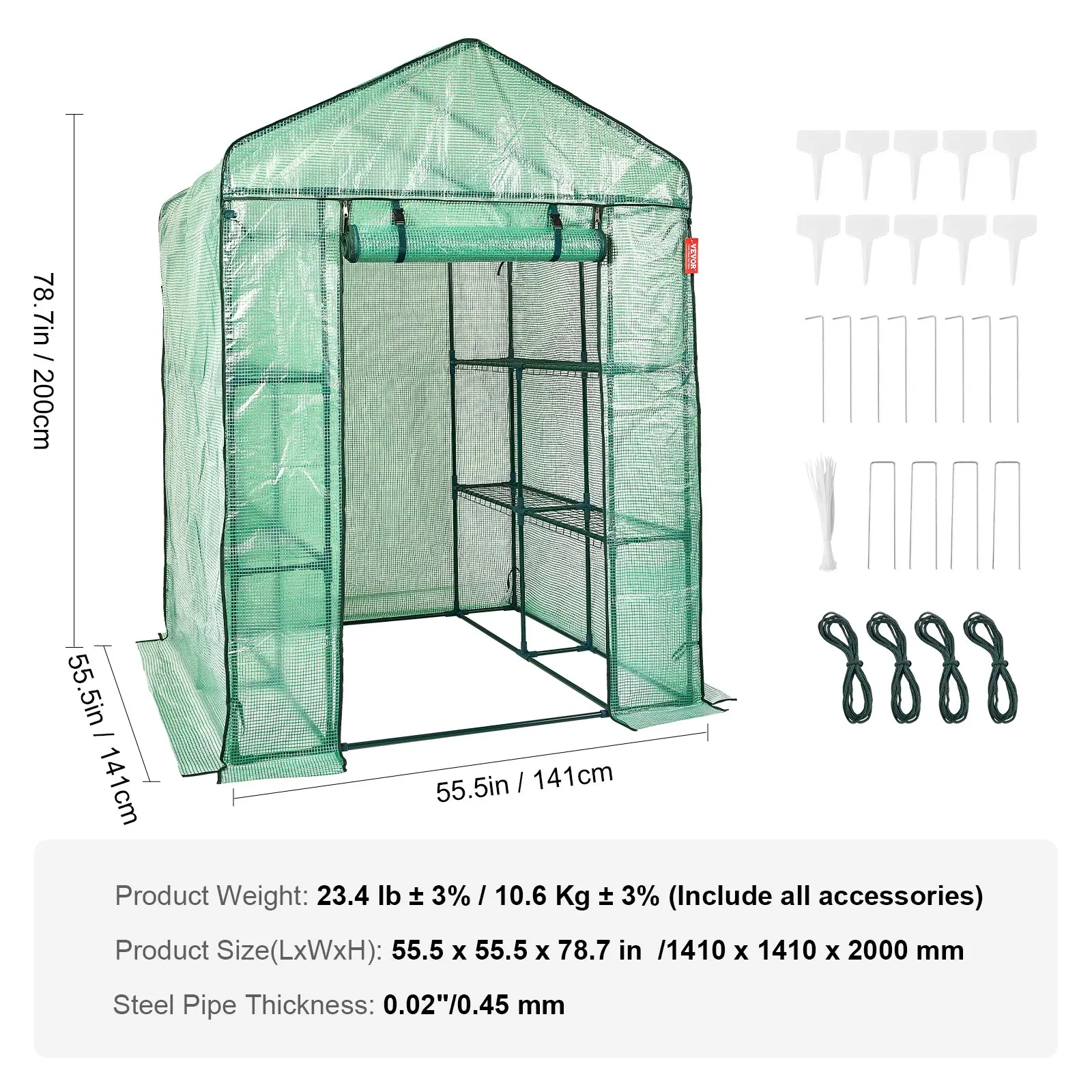 Green - Shelves - 5×5×7 ft