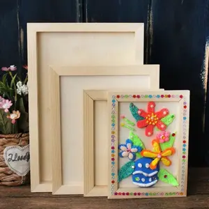DIY Art Puzzle Holder, Blank Clay Frames for Painting & Drawing, Desktop Ornament, Wooden Photo Holders, Multi-Size Handcrafted Decor