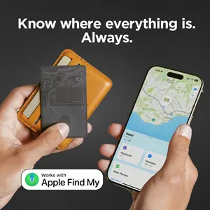 NOMAD Tracking Card Air Carbide · Never Lose Your Wallet, Bag, or Passport Again · Apple Find My · Thinner Than 2 Credit Cards · 5 Month Battery · Rechargeable · IPX7 Waterproof