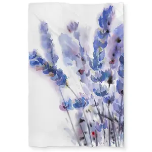 360 Stand Twin Size Extra Long Microfiber Duvet Cover - Rustic Floral Lavender Blooms, Botanical Art Design, Bedroom Bedding Set, Decorative Duvet Cover, Bed Accessories for Home Bedding Decor, Bed Set