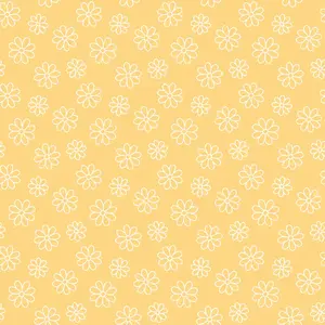 Periwinkle Dreams Daisies Outline on Yellow Quilting Cotton Fabric