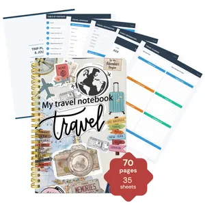 70page travel planner  with guided prompts, including travel destinations, packing lists, and budget planning. Designed specifically for travel planning  record all travel fun and more.