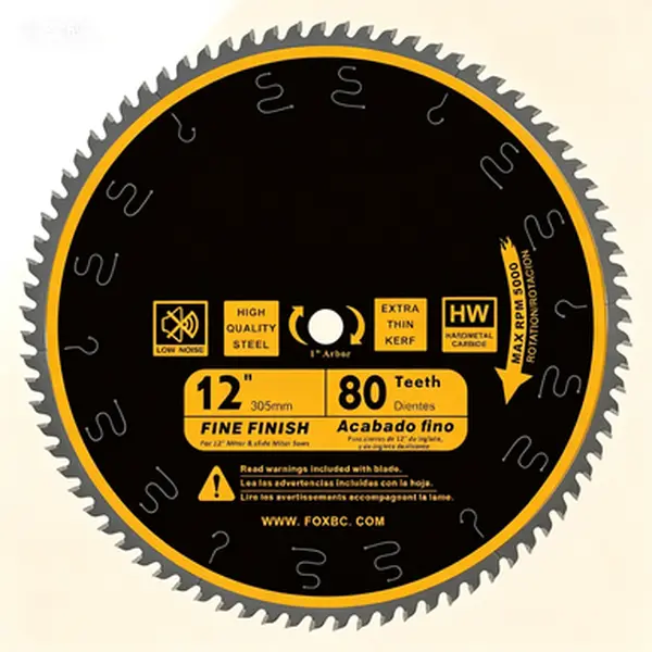 80 Tooth Fine Finish Crosscutting Saw Blade 12 Inch Miter Saw Blade with 1 Inch Arbor for Wood Precision Cutting Durable Carbide Tipped Professional