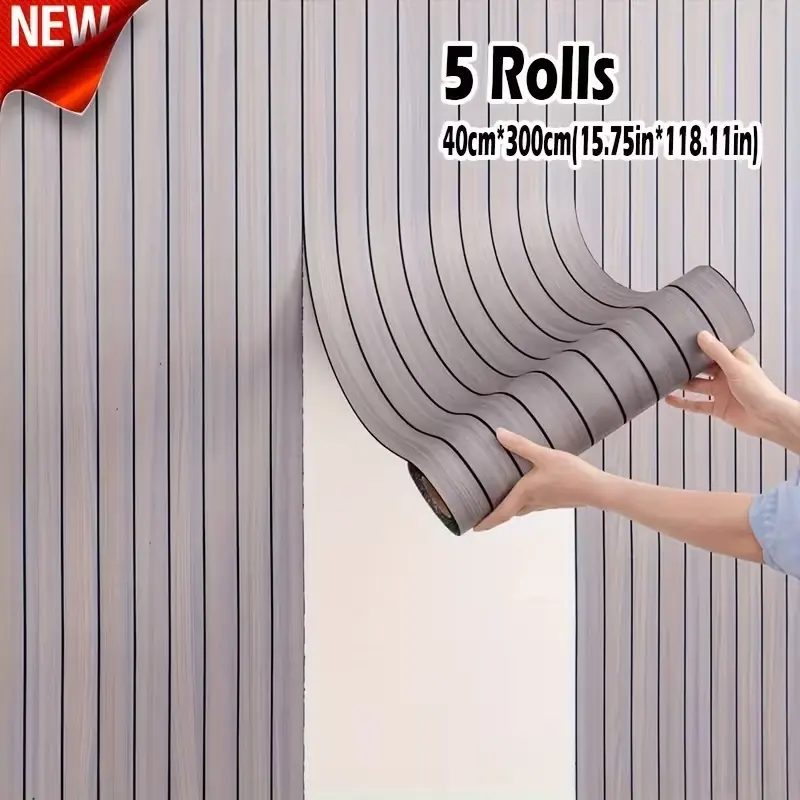 Self-Adhesive Wood Grain Wall Sticker Roll, Thickened Easy DIY Wallpaper for Ceiling Partition, Multiple Indoor Scenarios