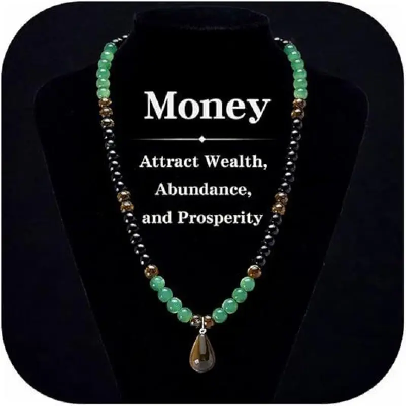 Wealth & Abundance Manifesting Genuine Green Aventurine-Tiger Eye Money Magnet Necklace, Crystal Stone, Gemstone Beaded, Green Aventurine, Healing Crystal Pendant Gift, Crystal Stone Necklaces, Gemstone Beaded Necklaces Prosperity freak gifts for her Genu