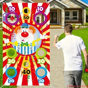 Carnival Circus Game Sandbag Flag Banner, Party Decoration, Outdoor Birthday Gift, Home Decor, Kids' Toy, School Supplies