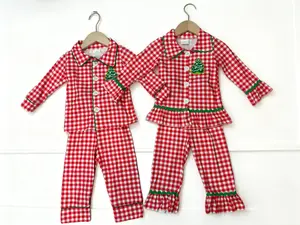 Toddler Christmas embroidery tree Pajamas 2Pcs Sleepwear