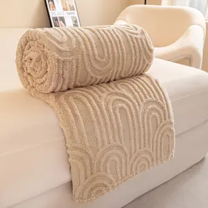 Throw Blanket for Couch - Super Soft Cozy Fleece Thick Warm Blanket for Winter, Plush Beige Throw Gift for Women