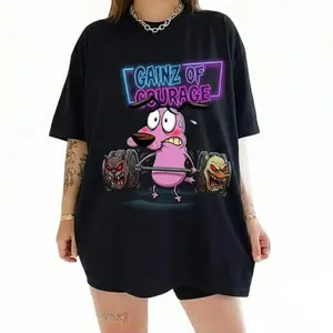 Retro 90s Dog Gym Tshirt, Funny Dog Gym Core Shirt, Gainz Of Courage Work Out Inspired Tee, Dog and Gym Lover Gift