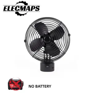 ELECMAPS Cordless fan, compatible with 18V batteries, suitable for outdoor use, construction sites, and other similar settings