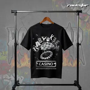 Baby Keem Casino Shirt Oversized Vintage Graphic T-Shirt - Heavyweight Cotton, Roulette Wheel & Dice Design, Latin Rap Streetwear Merch Gift for Music Fans Unisex