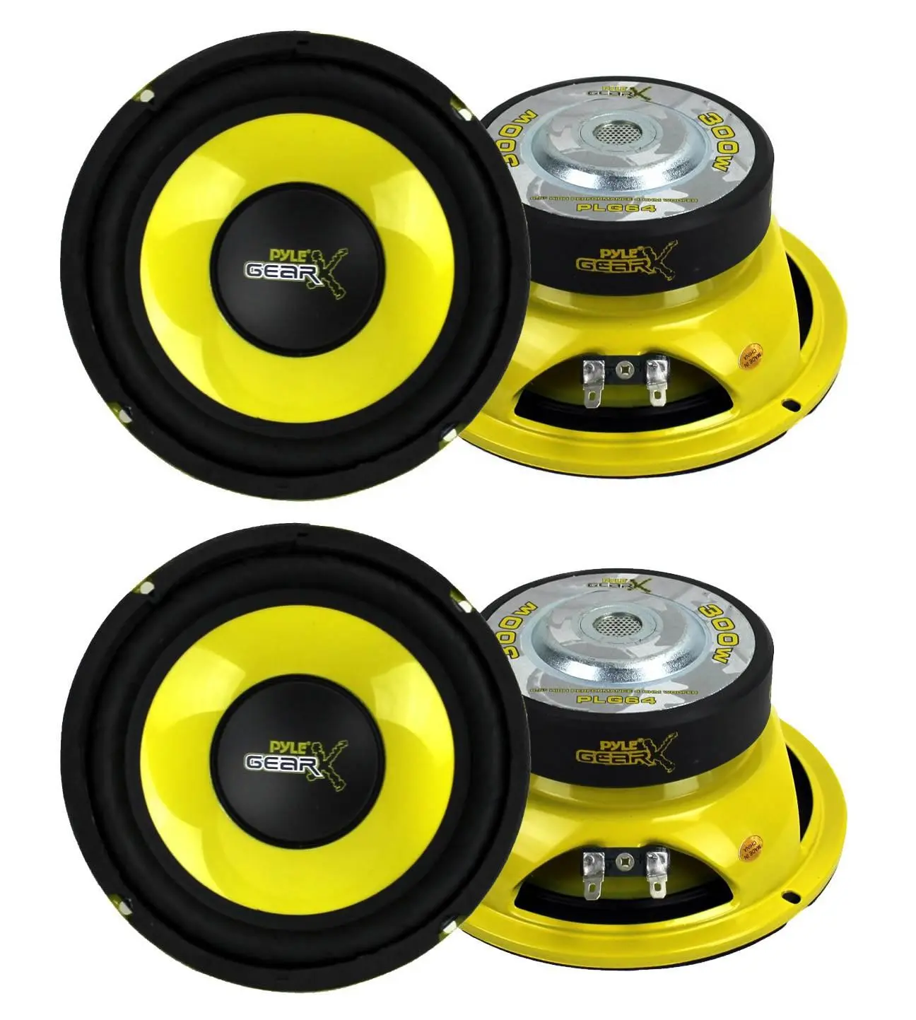 Pyle PLG64 6.5" 1200W Car Audio Mid Bass/Midrange Subwoofer Speaker Set, 2 Pair Pyle PLG64 6.5" 1200W Car Audio Mid Bass/Midrange Subwoofer Speaker Set, 2 Pair