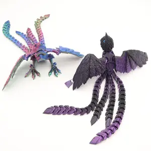 Phoenix Statue Figurine, Articulating Animal Figurines, 3D Printed Decorative Sculpture for Christmas & Halloween, Home Office Desk Ornament Gift Idea