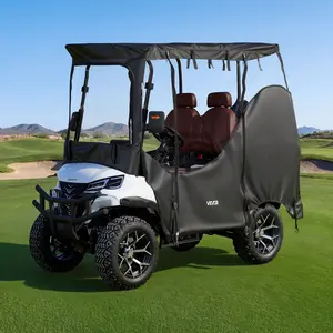 VEVOR Golf Cart Cover, Visible Full-Enclosure 2&2+2 Passenger Golf Cart, 600D Waterproof Oxford Fabric Club Car Cover Fits Most Carts Club Car, Yamaha, EZGO, Honda, PVC Coating & Windproof Hook Desig
