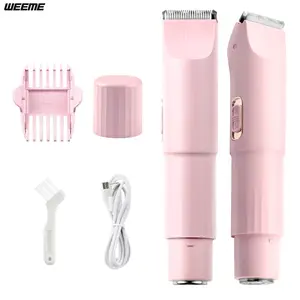 Weeme Women's Dual Head Trimmer, Bikini & Body Hair Clipper, USB Rechargeable, Precision Grooming Tool, Ideal Gift for Her, Cordless Rechargeable Trimmer