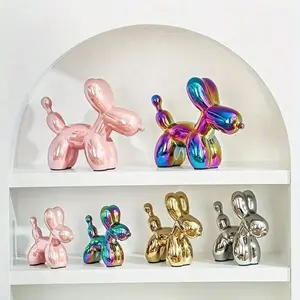 Creative Ceramic Electroplated Dog Figurine, Desktop Decoration for Home Office Restaurant Coffee Shop Garden Mall, Perfect Gift for Birthday Christmas Halloween