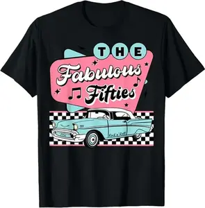 50s Rockabilly Vintage 1950s Clothing For Women Men Sock Hop T-Shirt