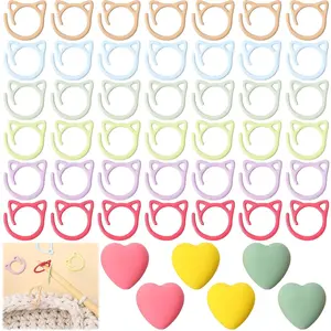 48 count Color  Stitch Marker Crochet Marker Ring Multicolor Knitting Stitch Markers Yarn Pins Supplies Accessories for Crocheting Knitting Yarn Crafts DIY Weaving Locking Sewing Tools