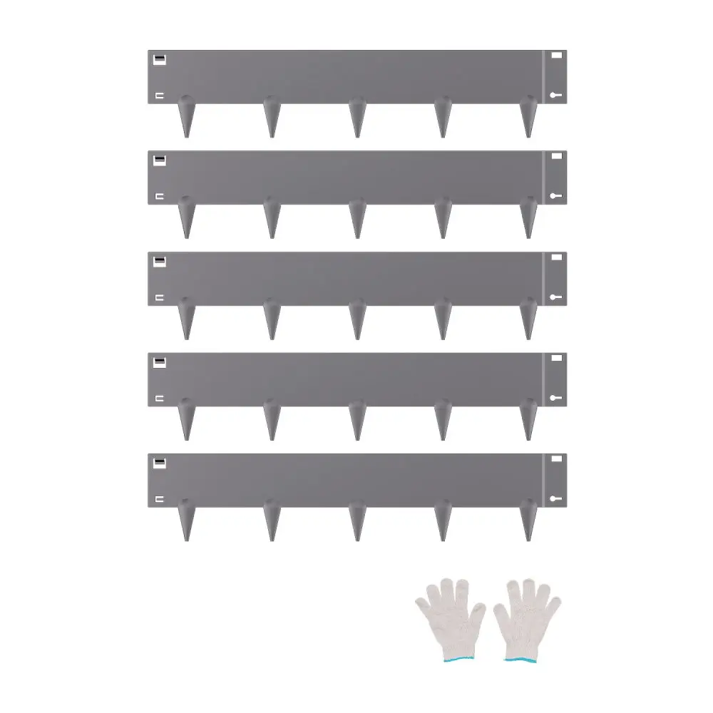 VEVOR Galvanized Steel Landscape Edging, 5 Flexible 39x5in Dark Gray Rust-Resistant Metal Flowerbed Borders, Creates Garden Fences, Ensures Long-Term Durability, Includes Instruction Manual & Installation Glove Pair, Defines Areas