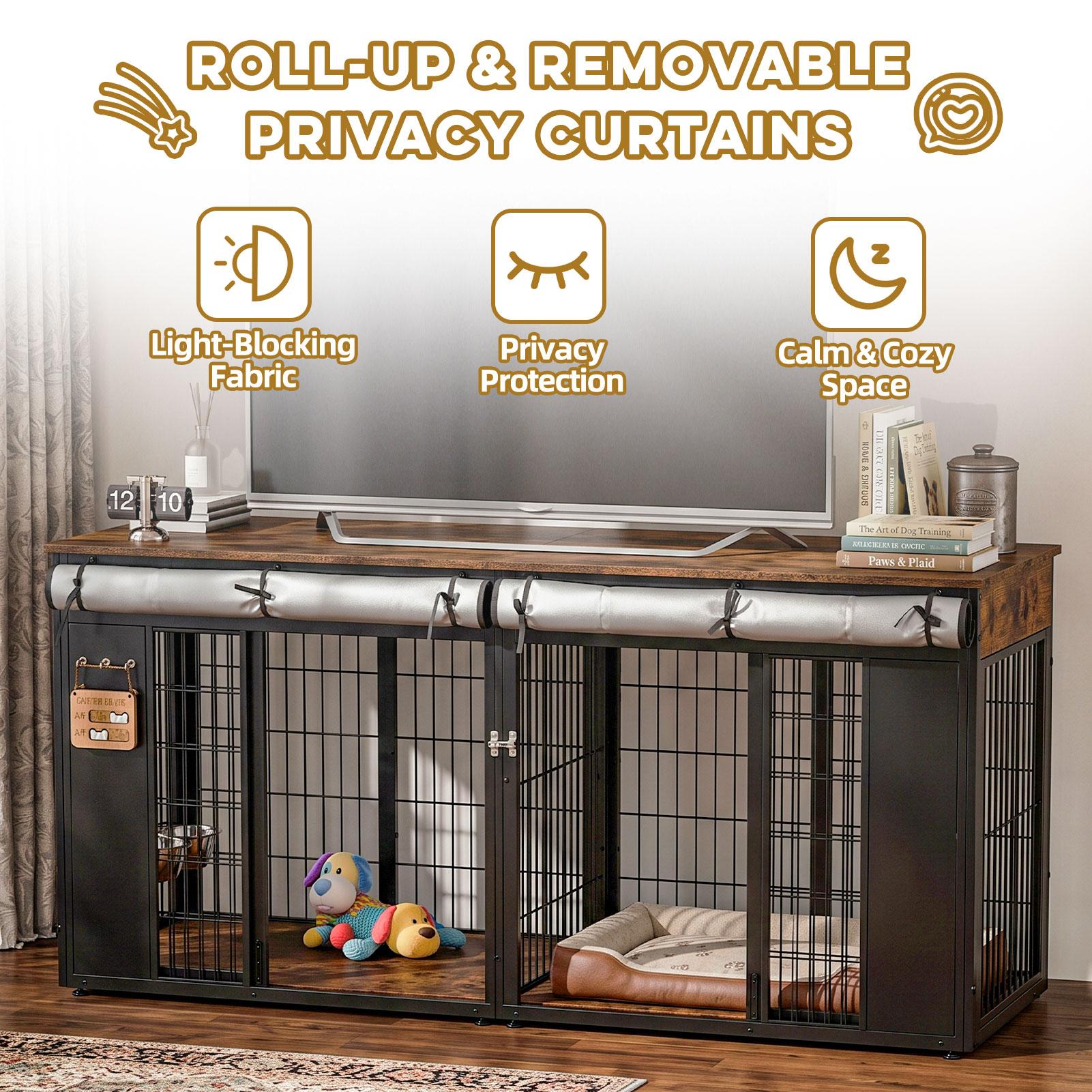 ZZWHOM Premium Double Solid Wooden Slat Dog Crate - Double Door Escape-Proof Kennel for Medium to Giant Breeds, Indoor Secure Space with Lockable Door, Non-Skid, Ventilated, Minimal Assembly Required, Durable Pet Furniture, Multiple Sizes ZZWHOM Premium Double Solid Wooden Slat Dog Crate - Double Door Escape-Proof Kennel for Medium to Giant Breeds, Indoor Secure Space with Lockable Door, Non-Skid, Ventilated, Minimal Assembly Required, Durable Pet Furniture, Multiple Sizes