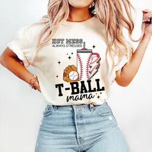 Hot Mess T Ball Mama T-shirt, Baseball Mom T-shirt, Baseball T-shirt, Tee Ball Season T-shirt, Baseball Mama T-shirt, Gift For Mom