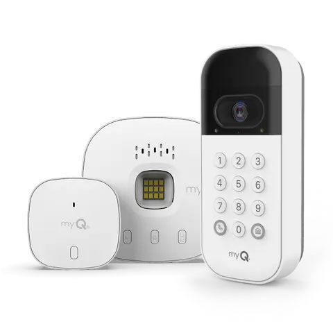 myQ Smart Garage Door Video Keypad & Chamberlain Garage Control Bundle