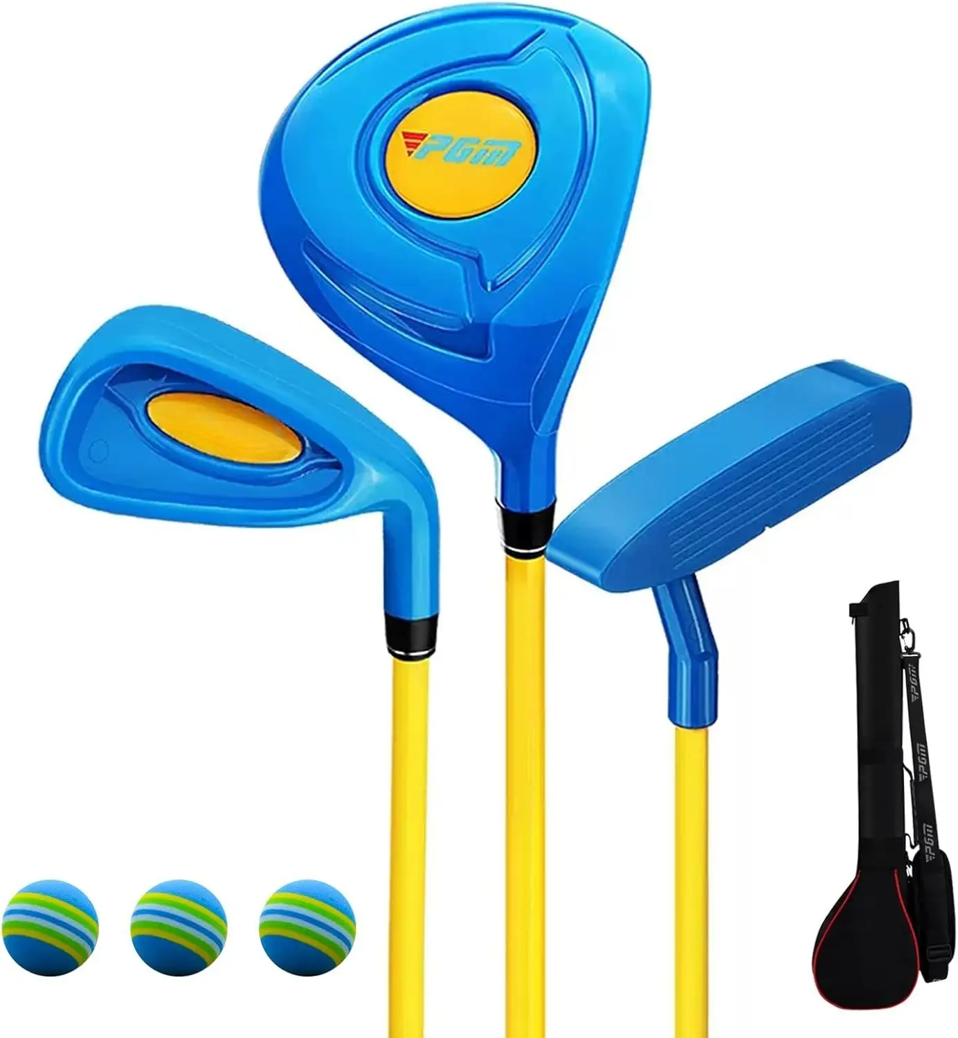 's Golf Club Set - Can Hit Real Balls, 3 count Clubs Includes , Iron, and Putter,  for Beginner Boys and Girls, Instructional  Set