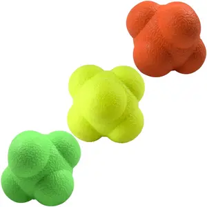 Reaction Ball Reflex For Hand Eye Coordination 2.83 Inch Pack Of 3-orange Yellow Green