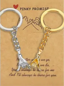 2pcs Pinky Promise Gift Matching Couple Gifts Valentines Day Gifts for Him Her Boyfriend Girlfriend Best Friend Matching Keychains for Couples Wife Husband Birthday Gifts