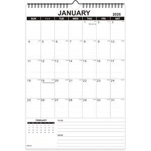 Wall Calendar 2026 Large, 17" x 12" Academic Calendar, Monthly Calendar with Wire Binding &  Hook, Large Wall Calendar