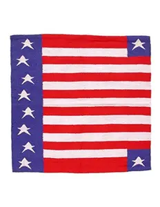 Tough-1 32" x 32" Stars and Stripes Acrylic Blend Saddle Blanket