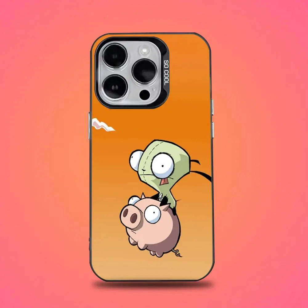 Cartoon I-Invader Zim Gir Phone Case For iPhone  17,16,15,14,13,12,11,Pro,Max,Plus,Mini,XS,SE Anti Fall Black Matte Hard  Bumper - TikTok Shop